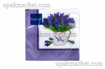 Салфетки 33х33 3 слоя Art Bouquet 20 шт Букет лаванды 