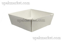 Белый картонный контейнер Smart Pack 550 дно белое 114(130)х114(130)х40 Полный обьем 590мл OSQ (OCQ, OCIQ, ОСК, ОЭСКЬЮ, ОСИКЬЮ)