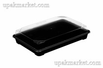 Суши контейнер ПП чёрный дно /224х154х26/ ВЗЛП (325шт)