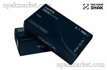 Перчатки нитриловые неопудр.смотр. MEDIOK L /10х100шт/ (10) черные плотные 4,0гр (CARBON) ЧЕСТНЫЙ ЗН