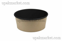 Емкость круглая Round Bowl 750 дно черно-крафт 150(128)х60мм вместимость 750мл OSQ (OCQ, OCIQ, ОСК, ОЭСКЬЮ, ОСИКЬЮ)