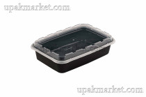Контейнер 0,83л  207х140х40 1-секц. с крышкой черный ПП ВЗЛП 