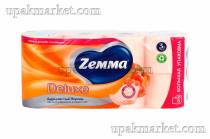 Туалетная бумага ZEMMA Deluxe 3слоя Бархатистый персик 8шт