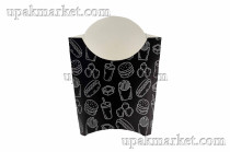 Картонный короб под фри L 150 гр  90х48х132 МЕГА большой Black