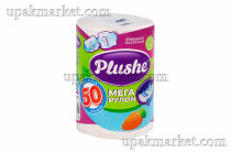 Полотенца бумажные 2слоя 50м Мега рулон PLUSHE 