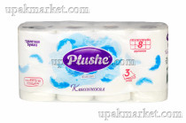 Туалетная бумага PLUSHE Delux Light/Делюкс Классик\Классическая 3х сл. 15м (8 рулона в упаковке)