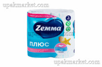 Туалетная бумага ZEMMA Плюс 2слоя Океан 4шт