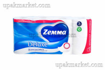 Туалетная бумага ZEMMA Deluxe 3слоя Деликатная забота 8шт