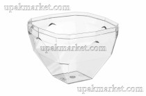Креманка чаша 150мл "Карат" с крышкой прозрачная PS