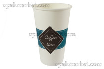 Стакан бумажный 400мл 90мм ГН Кофе Coffee time Л-ПАК 50 шт*20 уп (1000шт) 
